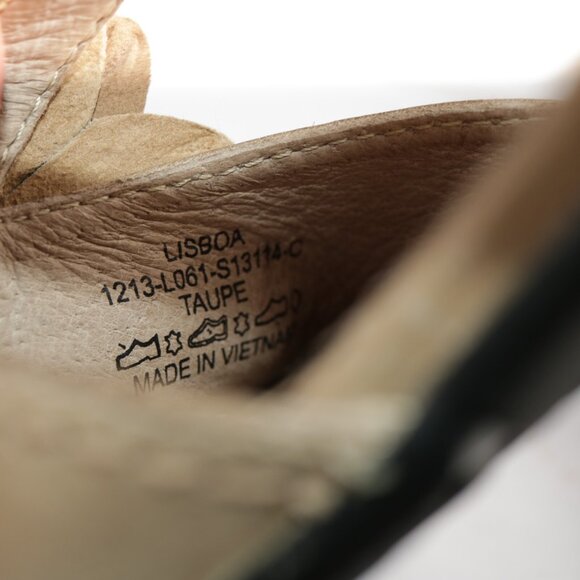 Bussola Womens Lisboa Sandals Size 38 7 Tan Leather Slingback Big Flower Shoes - Picture 12 of 13